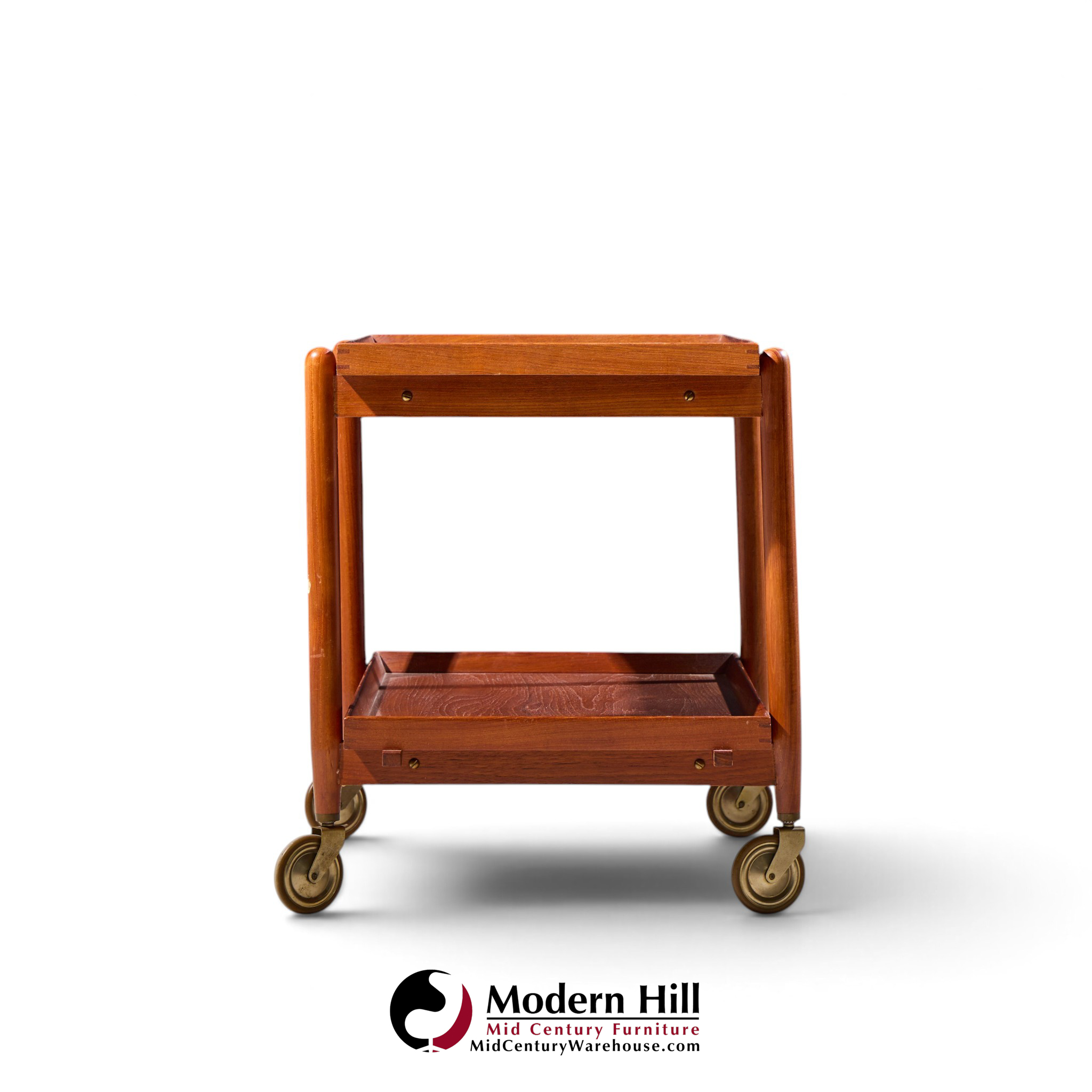 poul hundevad for vamdrup mid century danish teak expanding bar cart