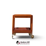 poul hundevad for vamdrup mid century danish teak expanding bar cart