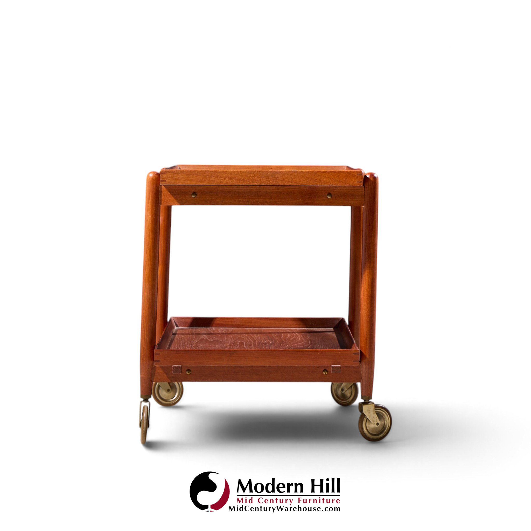 poul hundevad for vamdrup mid century danish teak expanding bar cart