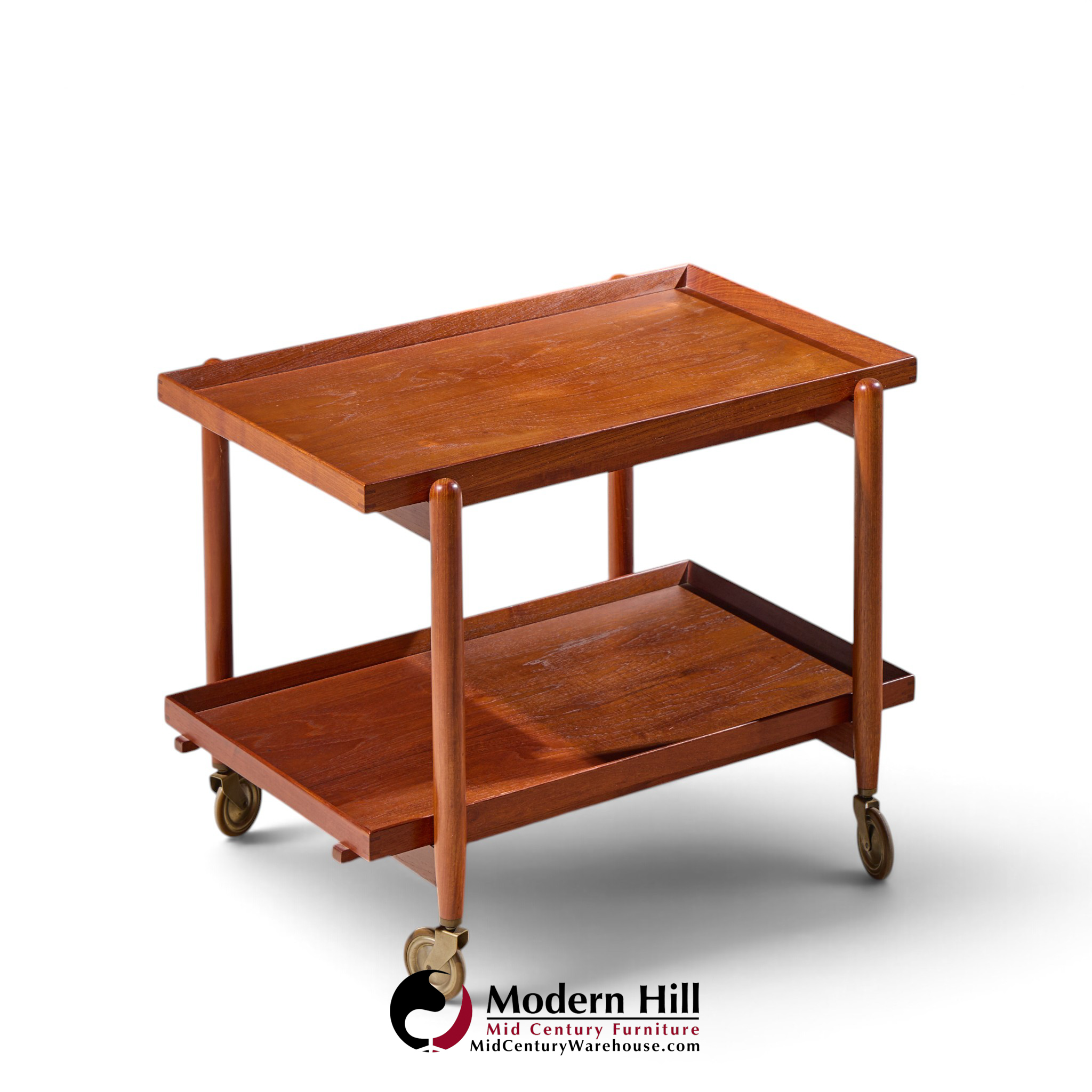 poul hundevad for vamdrup mid century danish teak expanding bar cart