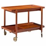 poul hundevad for vamdrup mid century danish teak expanding bar cart