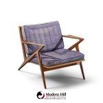 poul jensen for selig mid century walnut z lounge chairs - pair