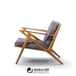 poul jensen for selig mid century walnut z lounge chairs - pair