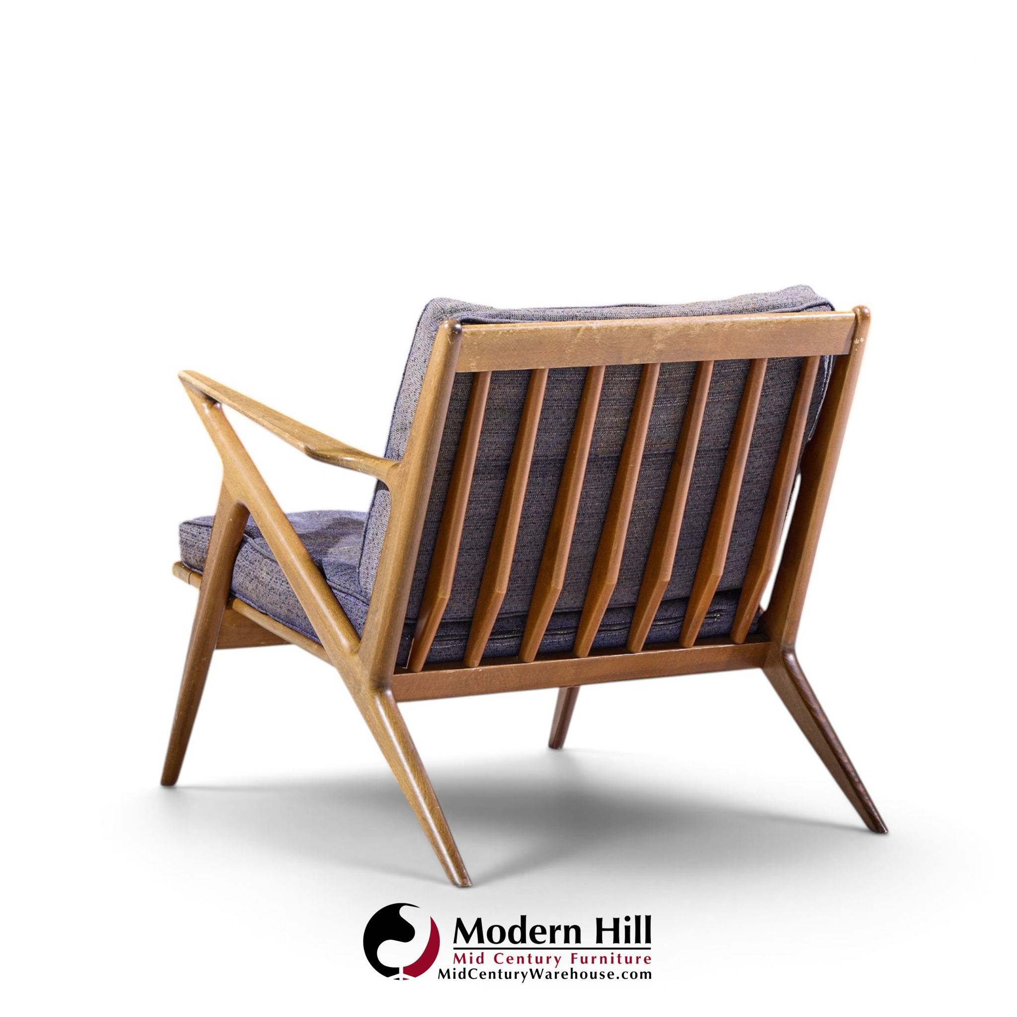 poul jensen for selig mid century walnut z lounge chairs - pair