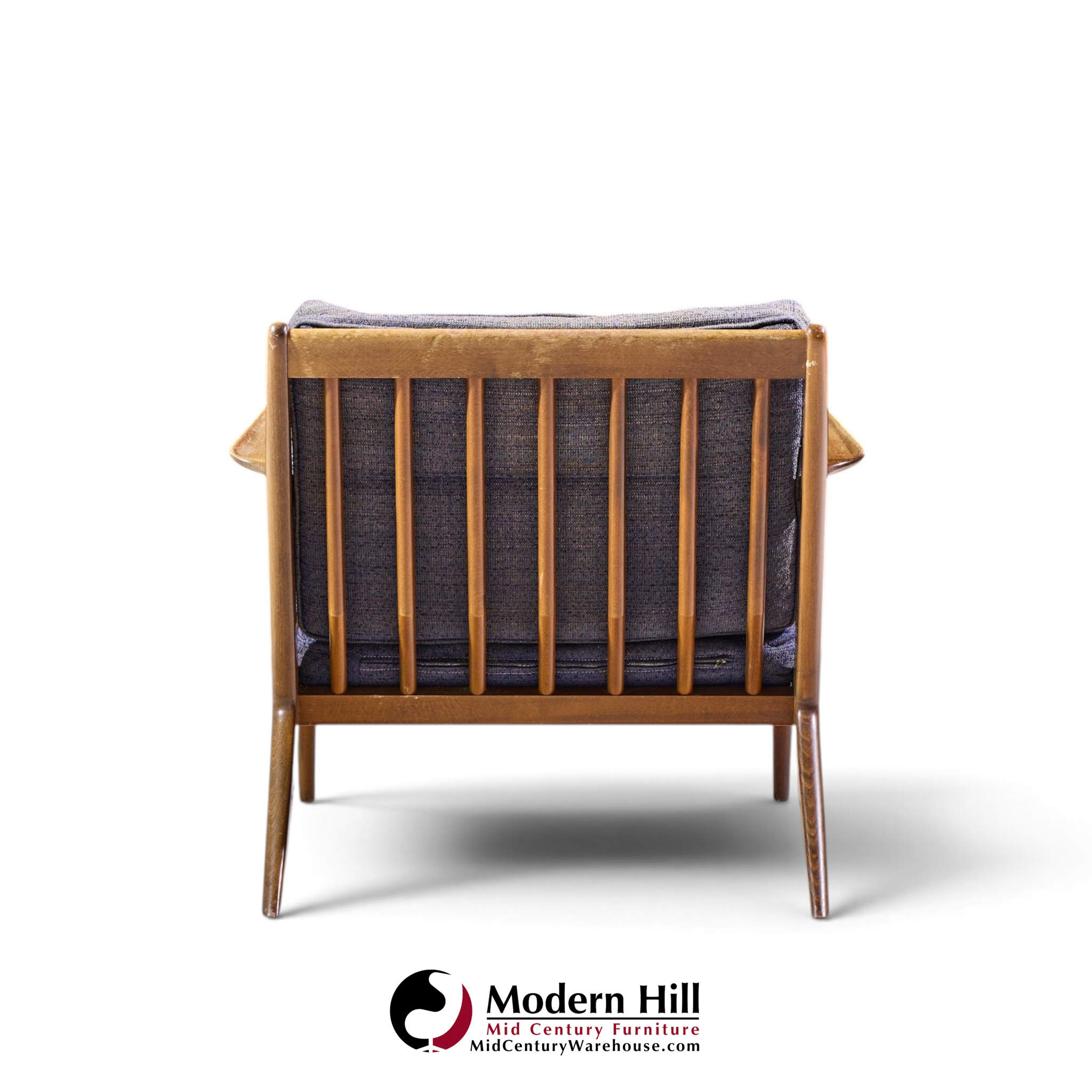 poul jensen for selig mid century walnut z lounge chairs - pair