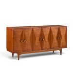 ramseur harlequin mid century walnut credenza
