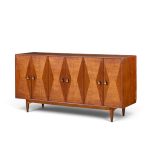 ramseur harlequin mid century walnut credenza