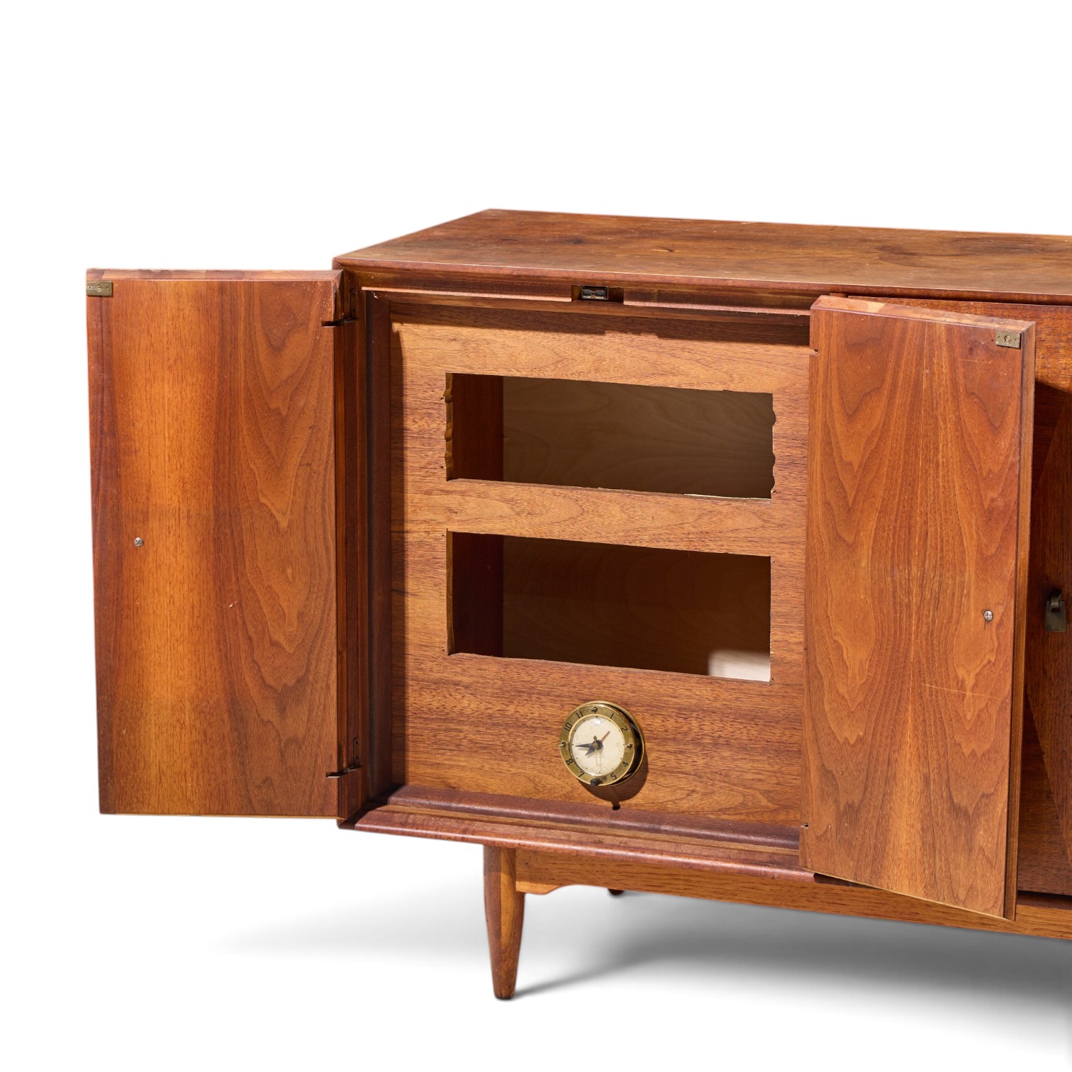 ramseur harlequin mid century walnut credenza