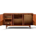 ramseur harlequin mid century walnut credenza