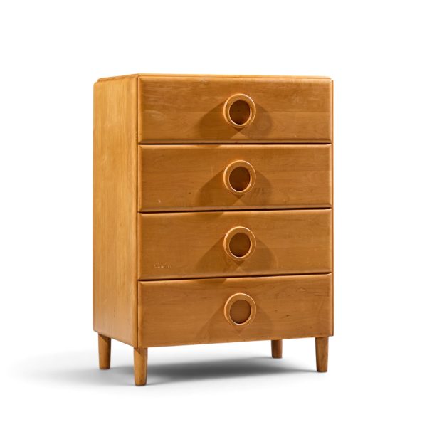 russel wright for conant ball mid century maple highboy dresser