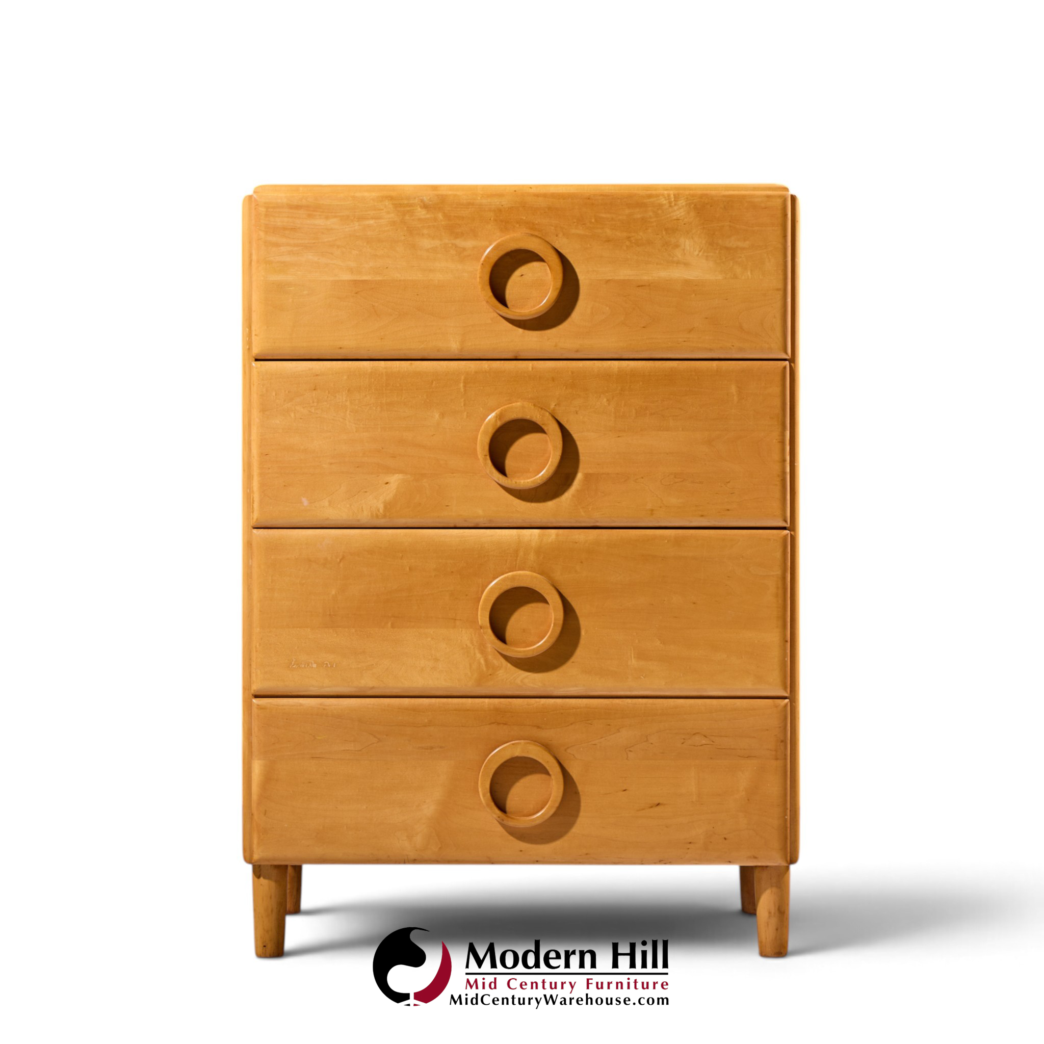 russel wright for conant ball mid century maple highboy dresser