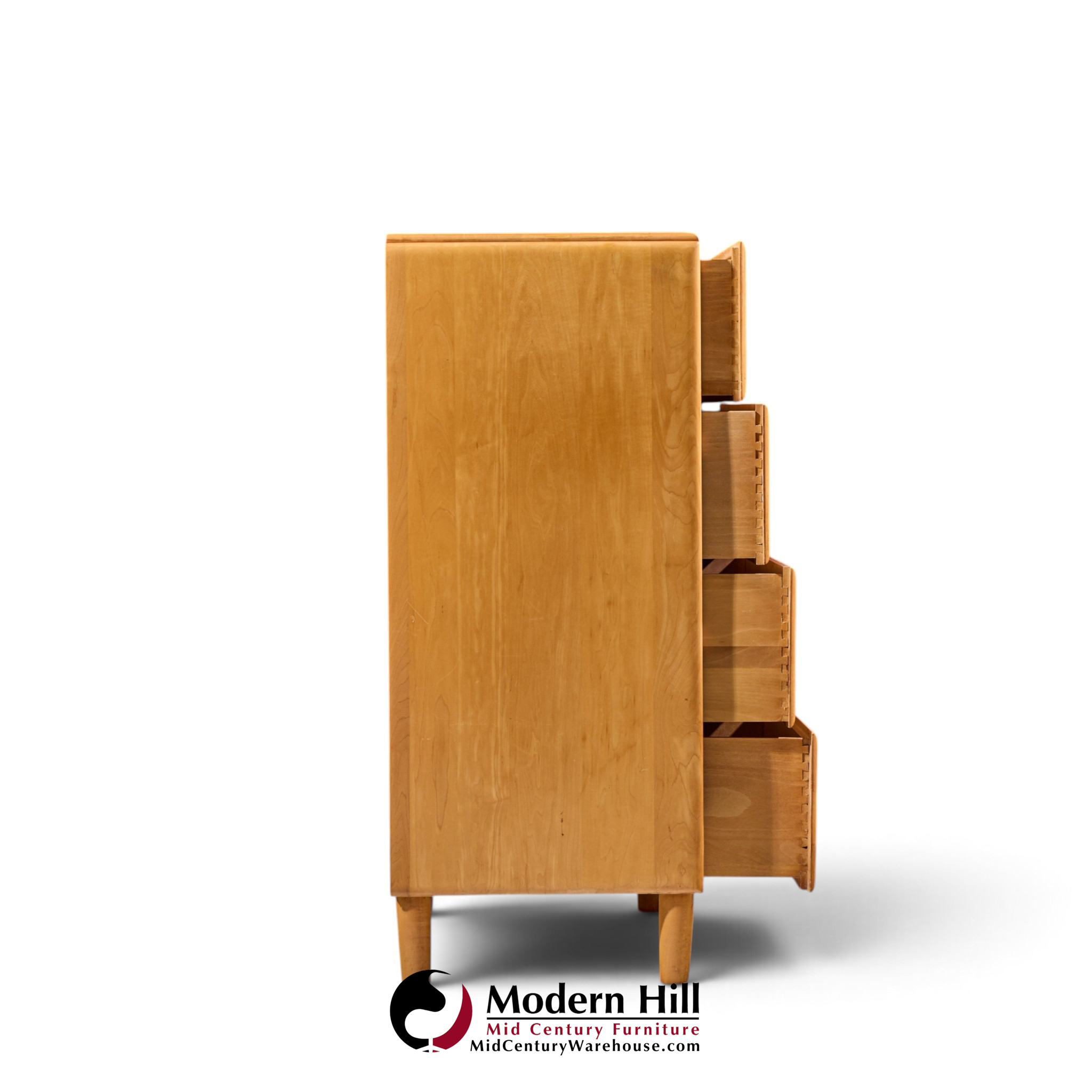 russel wright for conant ball mid century maple highboy dresser