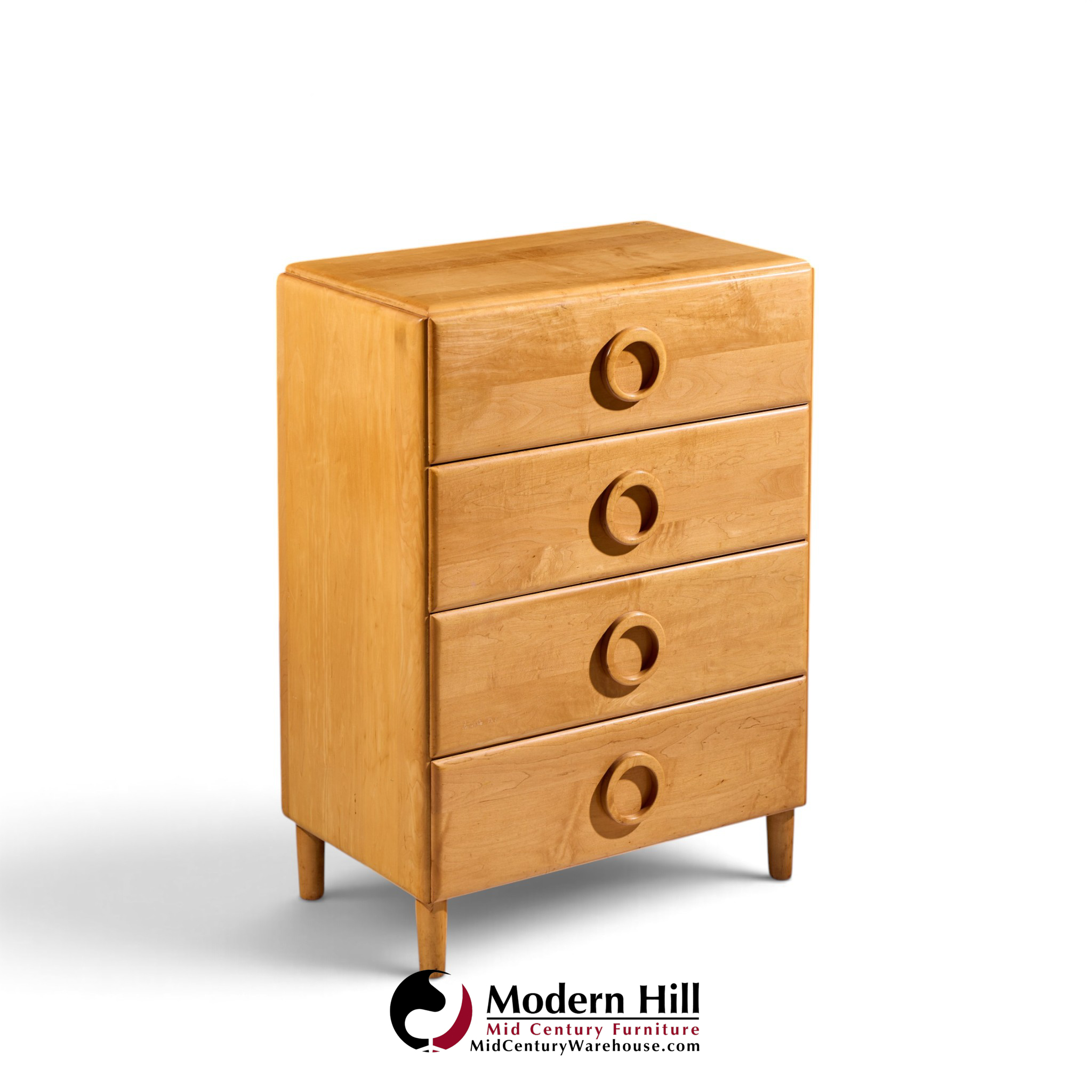 russel wright for conant ball mid century maple highboy dresser