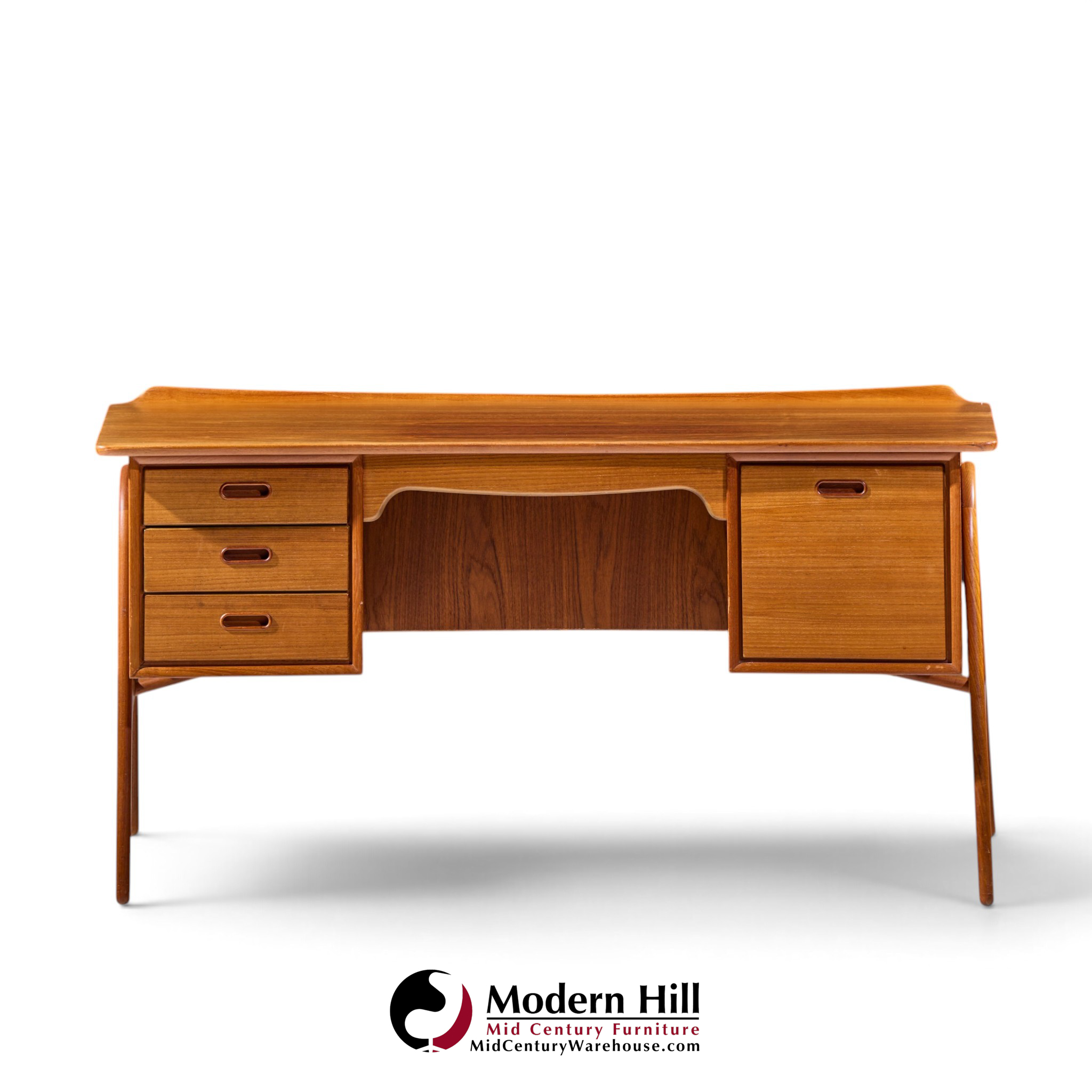 svend madsen mid century danish teak curved desk