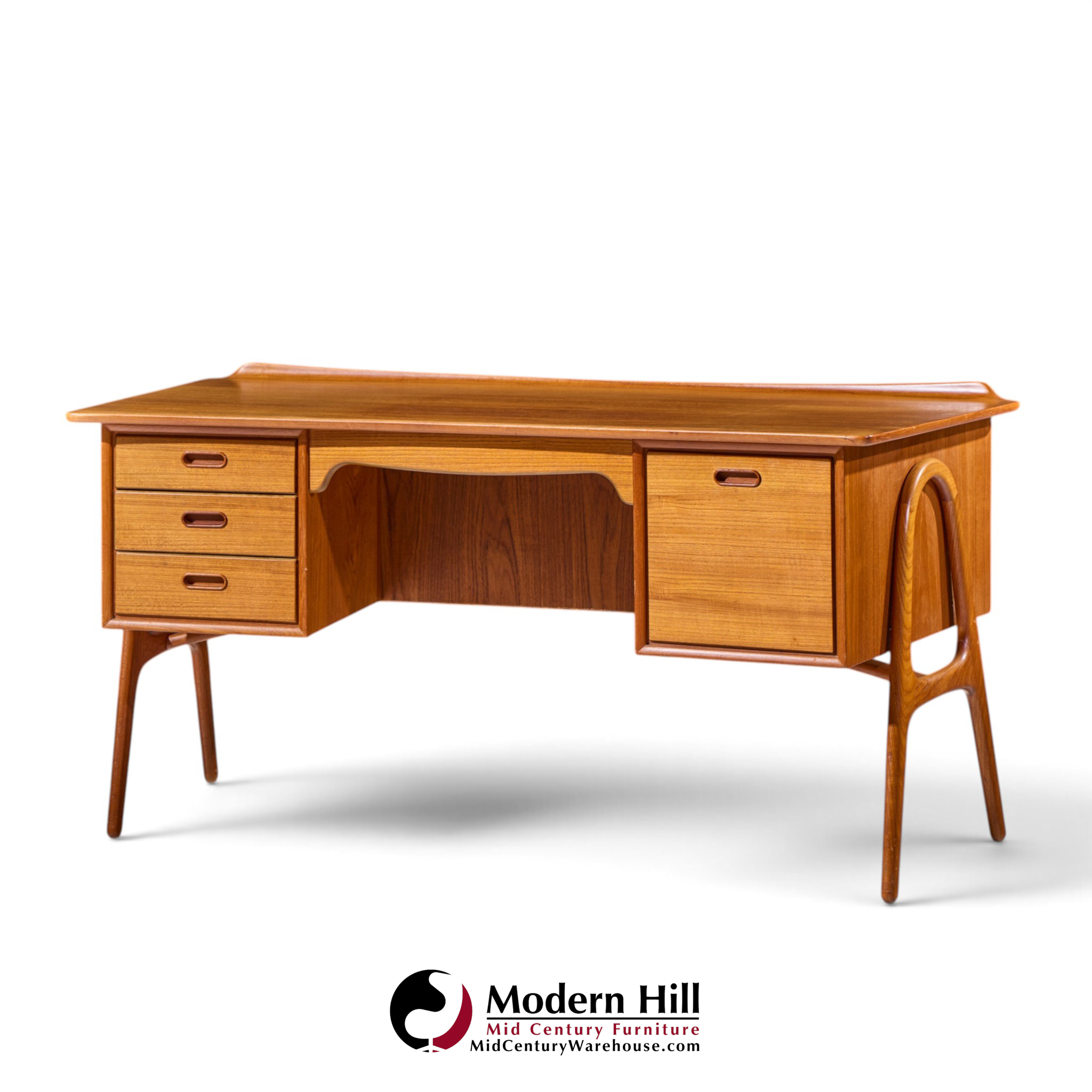 svend madsen mid century danish teak curved desk