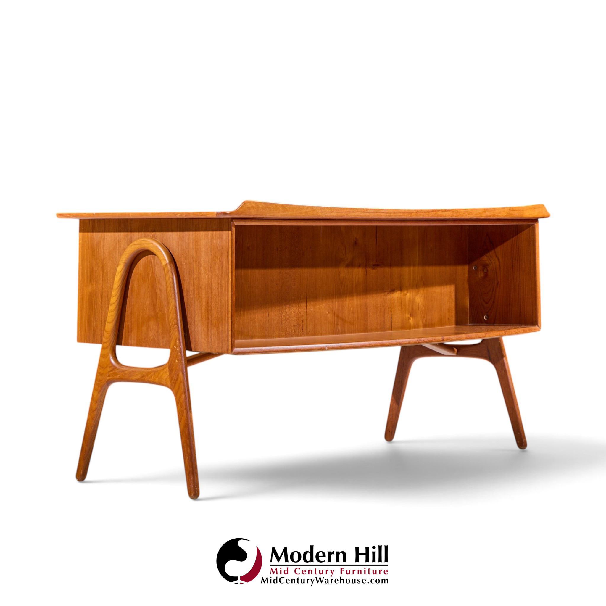 svend madsen mid century danish teak curved desk