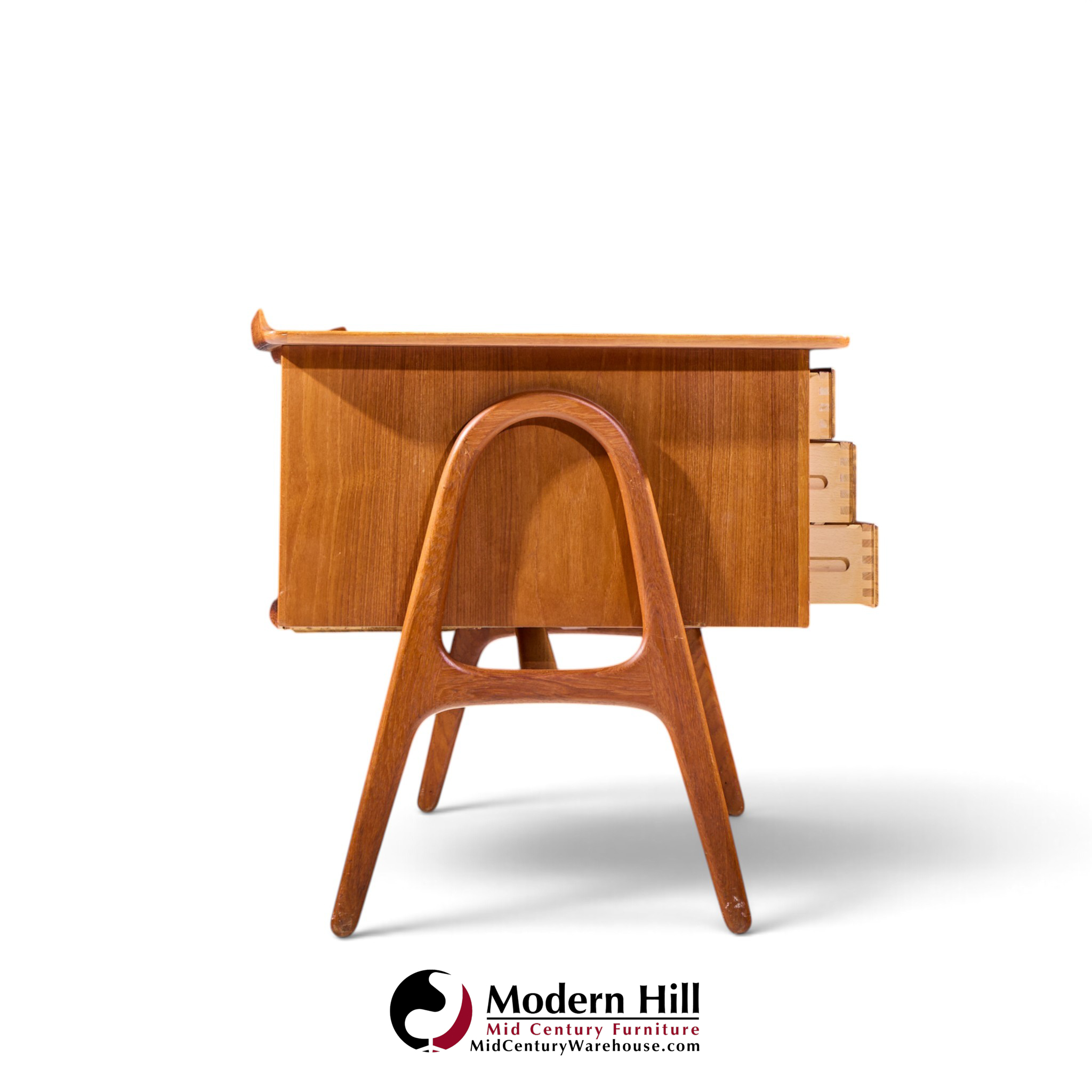 svend madsen mid century danish teak curved desk