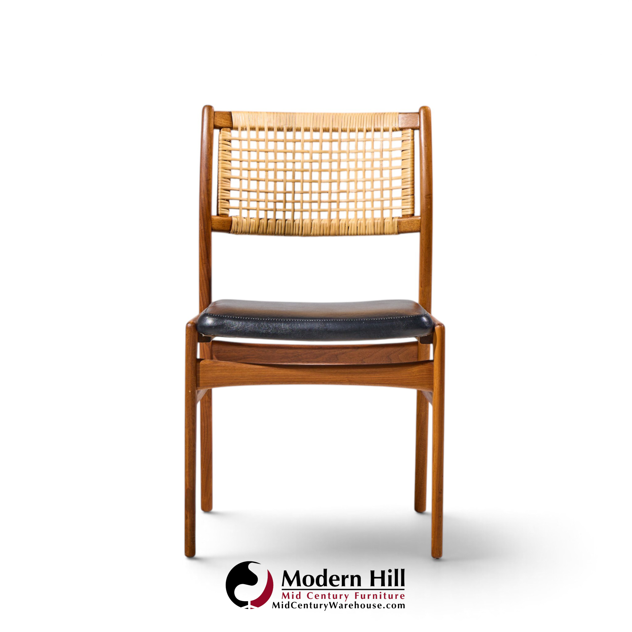 sylve stenquist for dux mid century teak and cane dining chairs - set of 6