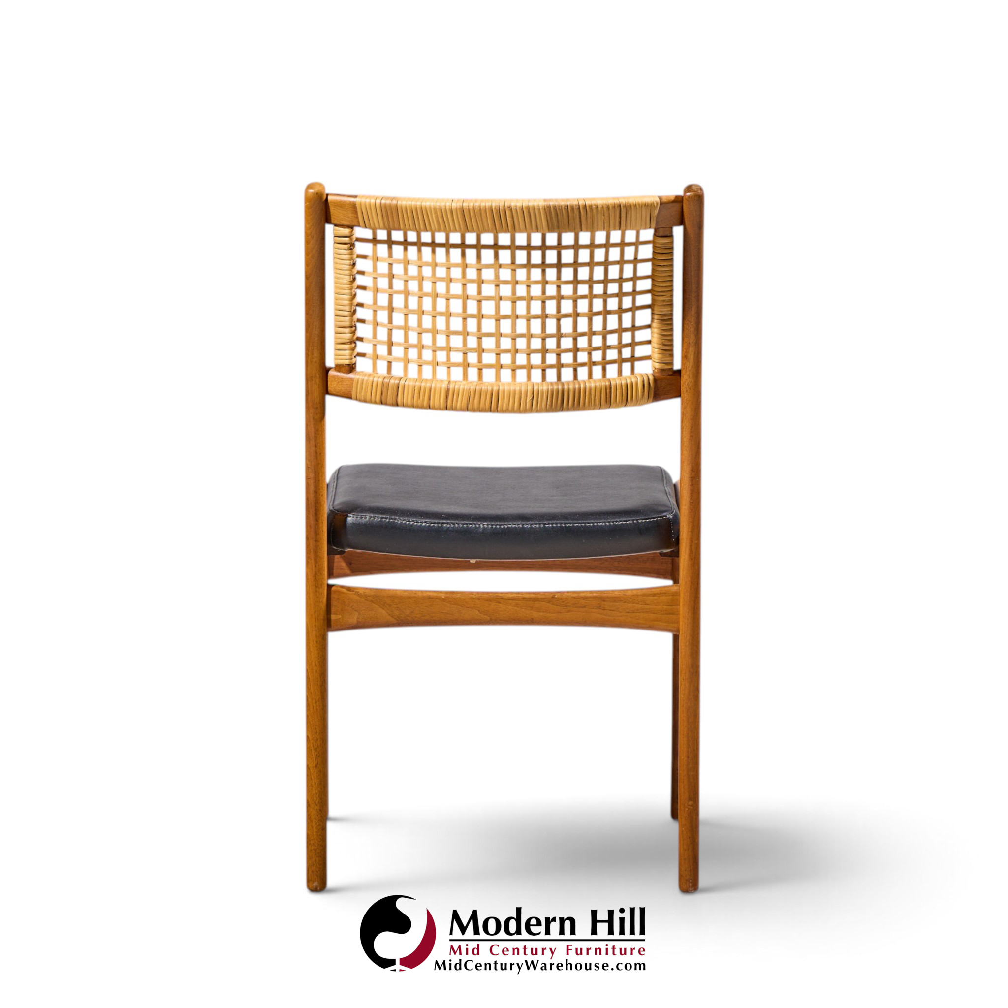 sylve stenquist for dux mid century teak and cane dining chairs - set of 6