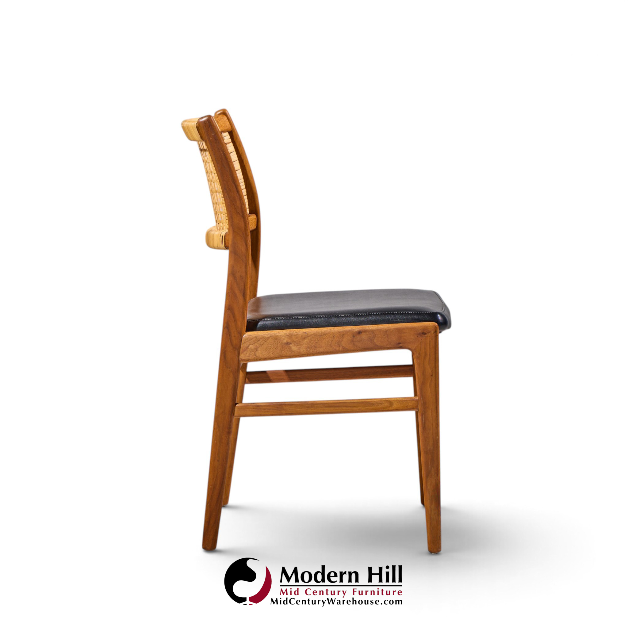 sylve stenquist for dux mid century teak and cane dining chairs - set of 6