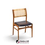 sylve stenquist for dux mid century teak and cane dining chairs - set of 6
