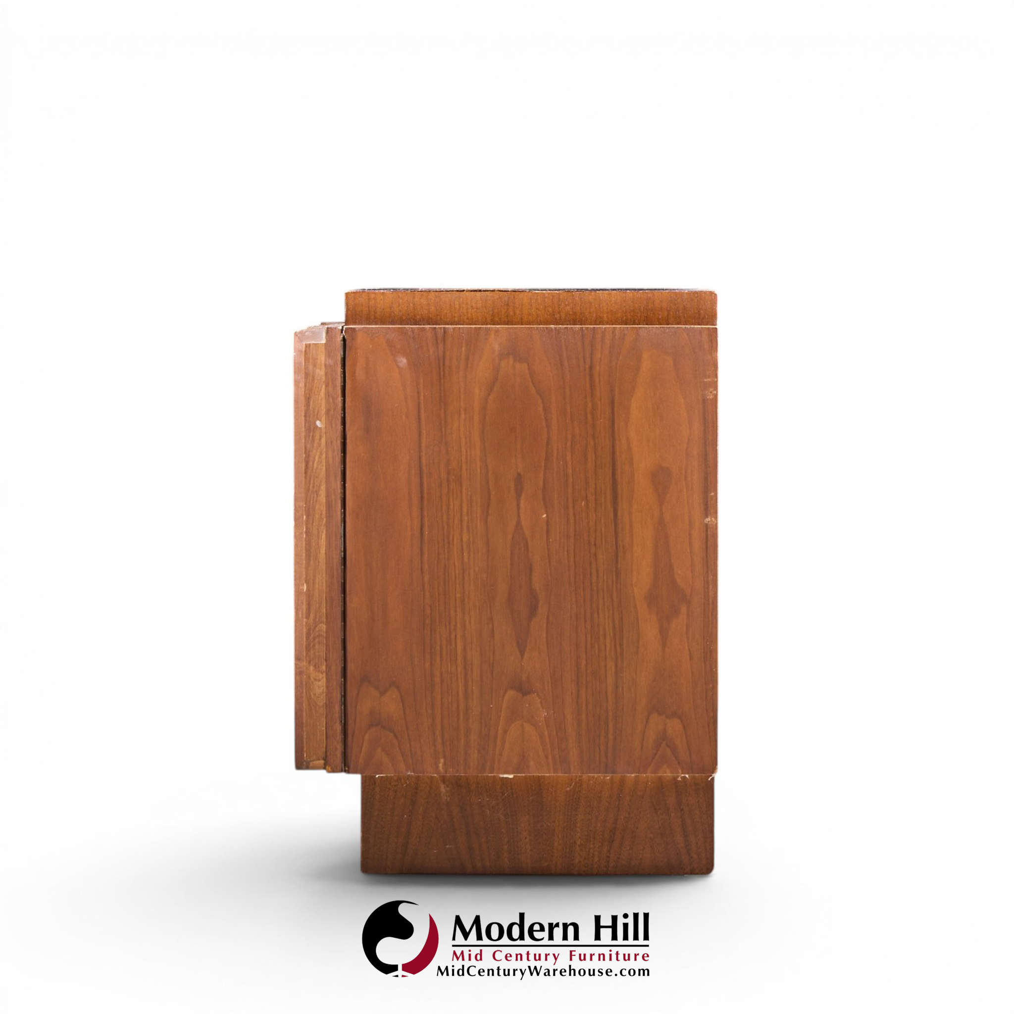 tobago brutalist mid century walnut nightstands - pair