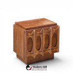 tobago brutalist mid century walnut nightstands - pair