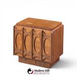 tobago brutalist mid century walnut nightstands - pair