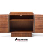 tobago brutalist mid century walnut nightstands - pair