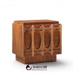 tobago brutalist mid century walnut nightstands - pair