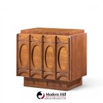 tobago brutalist mid century walnut nightstands - pair