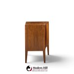 unagusta mid century walnut curved nightstands - pair