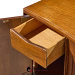 unagusta mid century walnut curved nightstands - pair