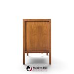 united tiki brutalist mid century walnut lowboy dresser