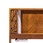 united tiki brutalist mid century walnut queen headboard