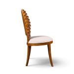 venetian grotto hollywood regency style scalloped shell back dining chairs - pair