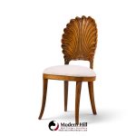 venetian grotto hollywood regency style scalloped shell back dining chairs - pair