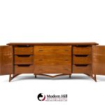 vladimir kagan style mid century sculptural walnut lowboy dresser