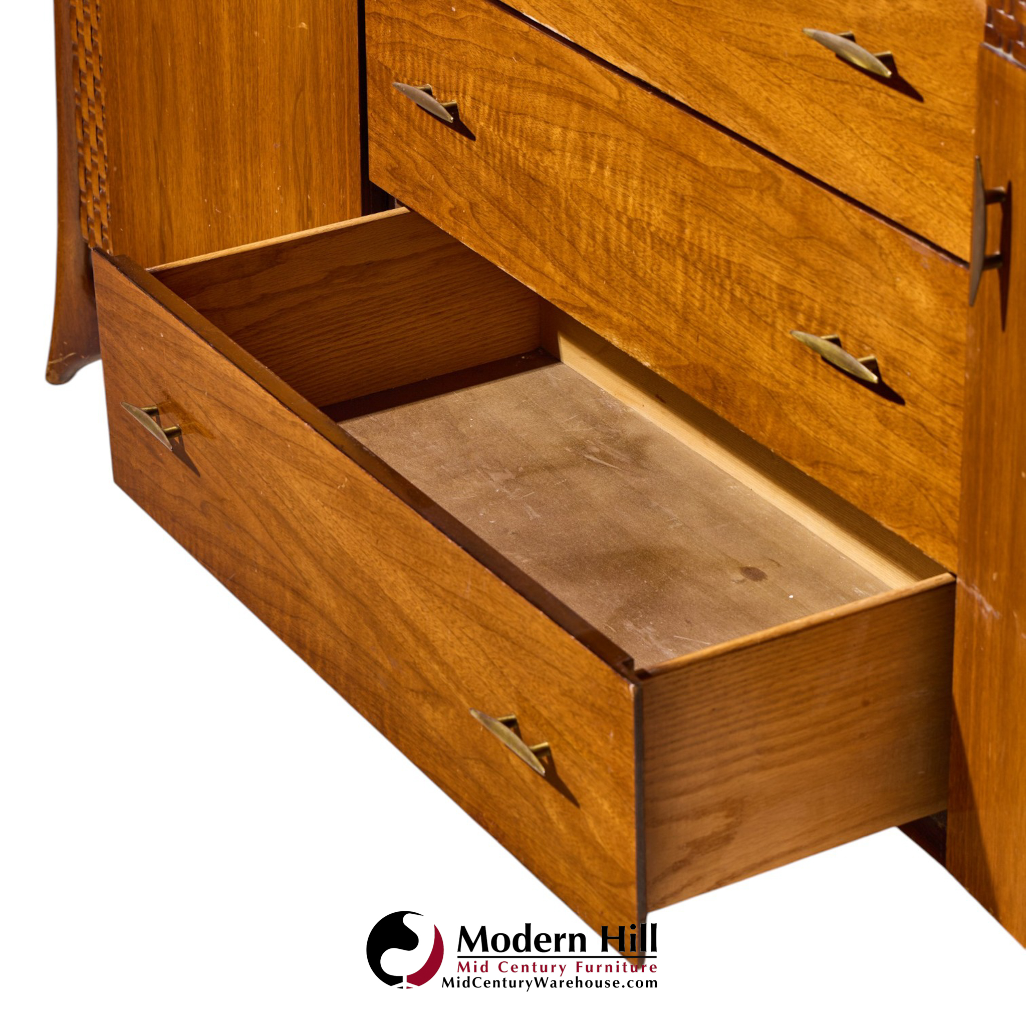 vladimir kagan style mid century sculptural walnut lowboy dresser