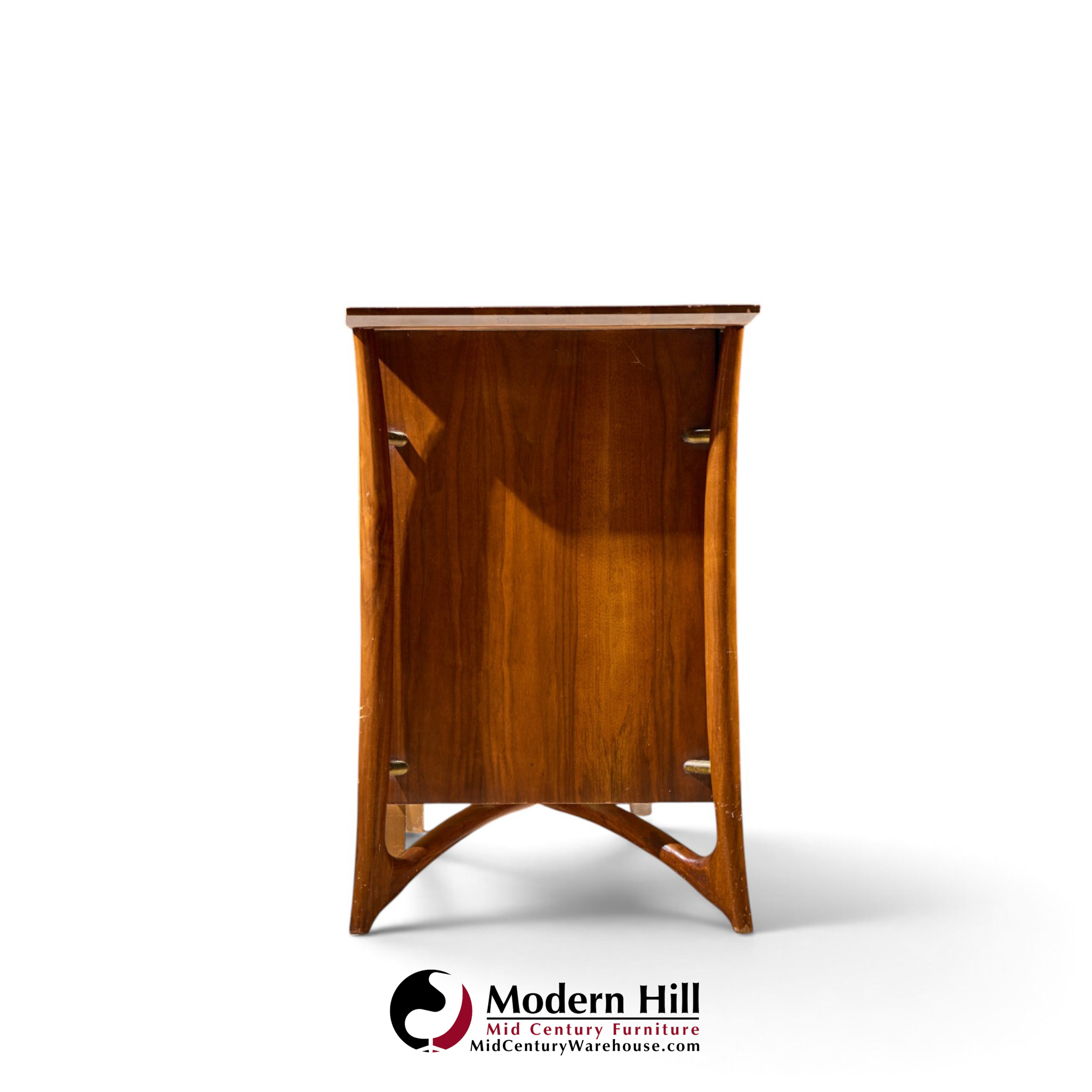 vladimir kagan style mid century sculptural walnut lowboy dresser