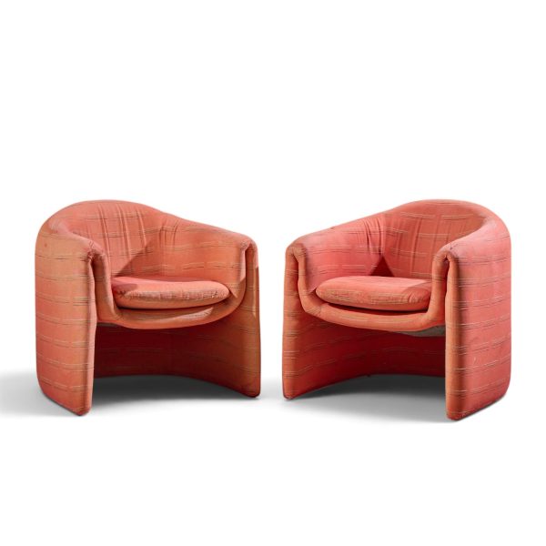 vladimir kagan for preview mid century lounge chairs - pair