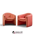 vladimir kagan for preview mid century lounge chairs - pair
