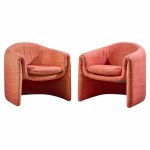 vladimir kagan for preview mid century lounge chairs - pair