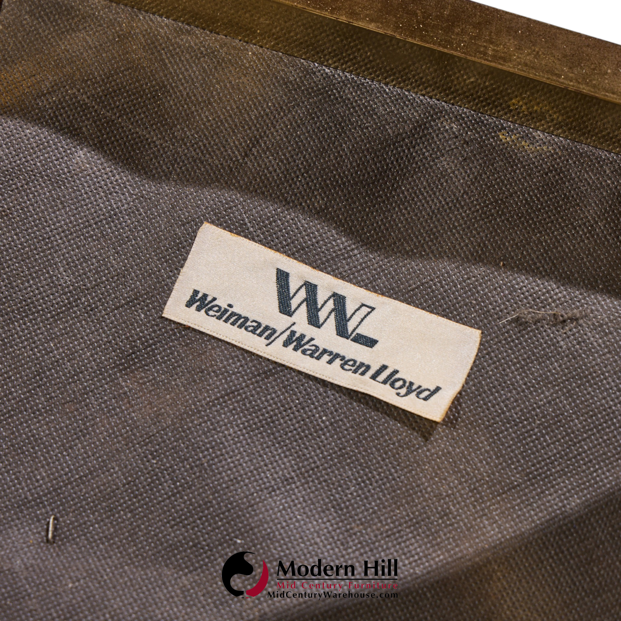 warren lloyd for weiman mid century brass x base stools - pair