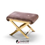 warren lloyd for weiman mid century brass x base stools - pair