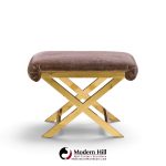 warren lloyd for weiman mid century brass x base stools - pair