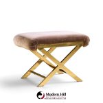 warren lloyd for weiman mid century brass x base stools - pair