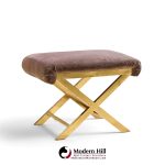 warren lloyd for weiman mid century brass x base stools - pair