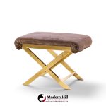 warren lloyd for weiman mid century brass x base stools - pair