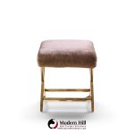 warren lloyd for weiman mid century brass x base stools - pair